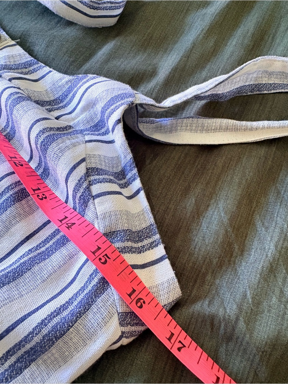 Blue & White Striped Button-Front Maxi Dress with Waist Tie - Picture 7 of 8